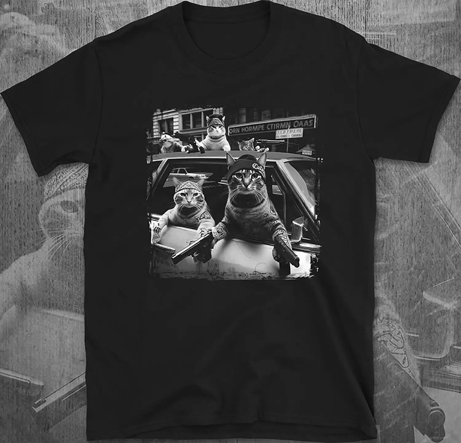 Gangster Cats In Car
